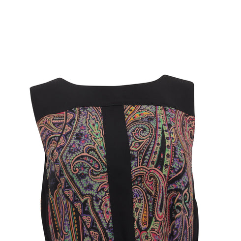 Women's Etro Paisley-Print Belted Mini Dress in Multicolor Wool