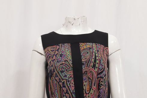 Women's Etro Paisley-Print Belted Mini Dress in Multicolor Wool