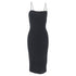 Women's Alexander Wang Back Cutout Sleeveless Midi Fitted Dress in Black Modal