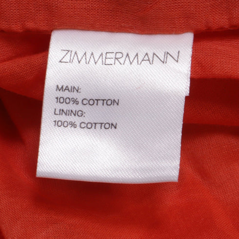 Women's Zimmermann Eyelet High-Waisted Shorts in Orange Cotton