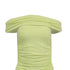 Women's Self-Portrait Off-Shoulder Ruched Midi Dress in Lime Green Viscose