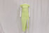 Women's Self-Portrait Off-Shoulder Ruched Midi Dress in Lime Green Viscose