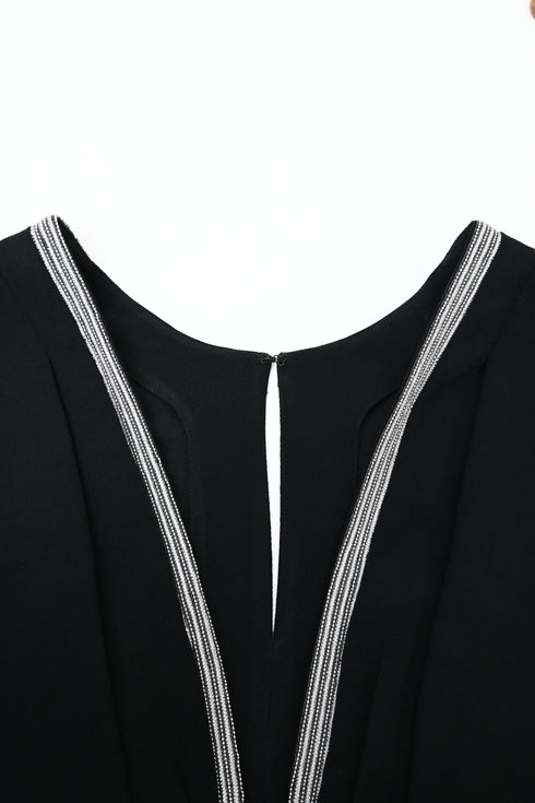 Women's Ba&sh V-neck Mini Dress in Black Polyester