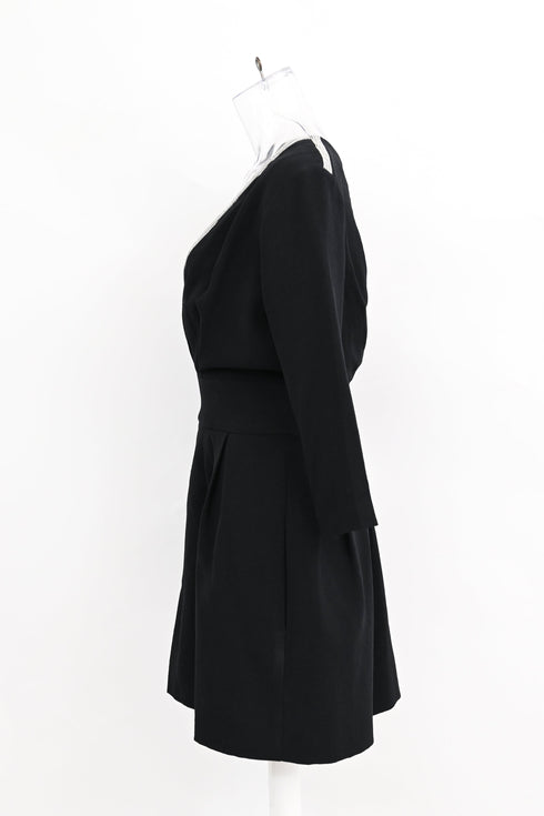 Women's Ba&sh V-neck Mini Dress in Black Polyester