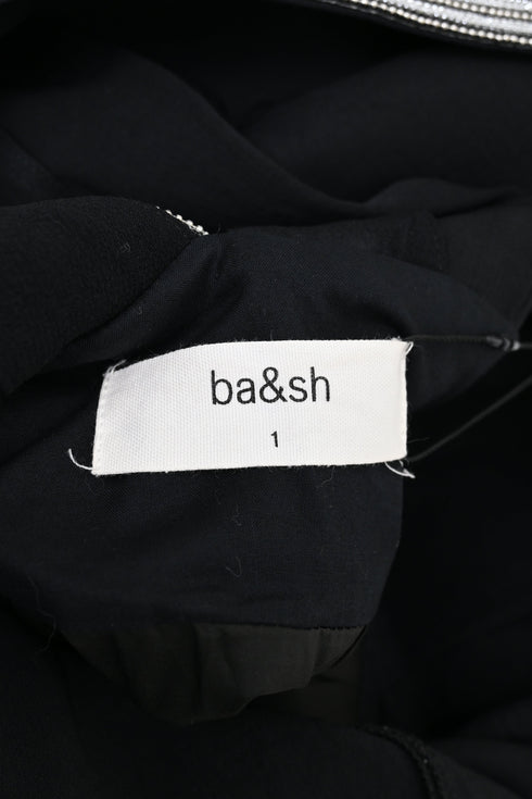Women's Ba&sh V-neck Mini Dress in Black Polyester