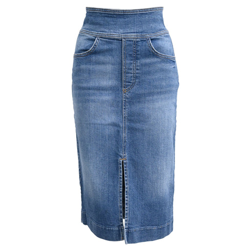 Women's Ba&sh Date Midi Skirt in Light Blue Denim