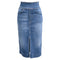 Women's Ba&sh Date Midi Skirt in Light Blue Denim