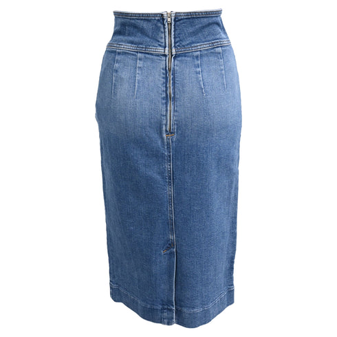 Women's Ba&sh Date Midi Skirt in Light Blue Denim