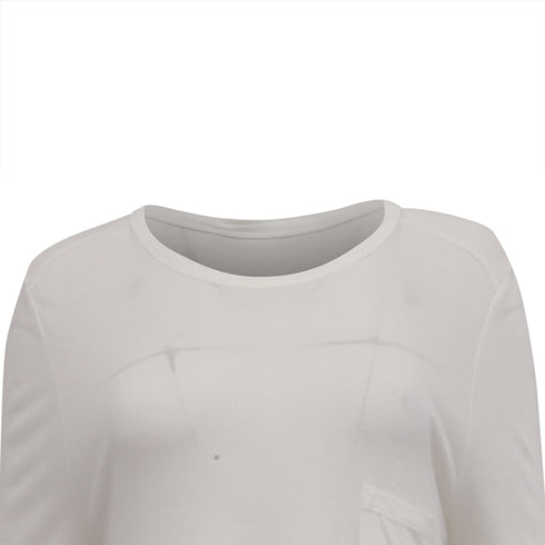 Women's Alexander Wang Long Sleeve Top with Pocket in White Modal
