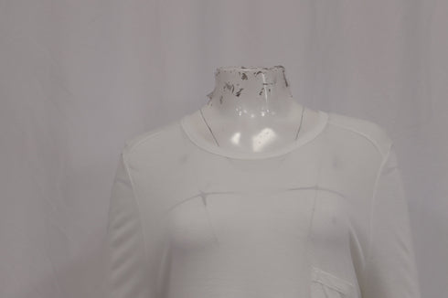 Women's Alexander Wang Long Sleeve Top with Pocket in White Modal