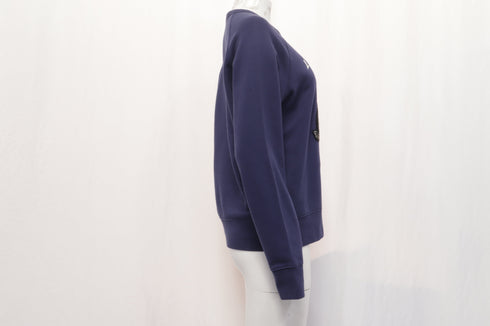Women's Gucci L'Aveugle Par Amour Hare Appliqué Sweater in Navy Blue Cotton