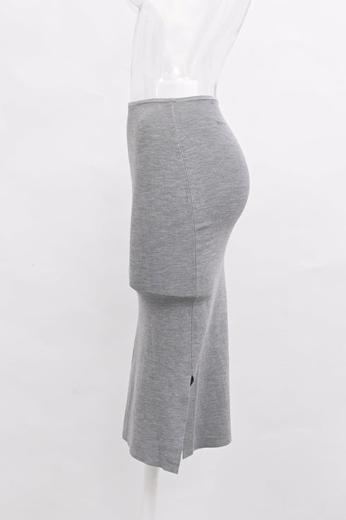 Women's Joseph Midi Skirt in Grey Cotton