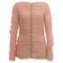 Women's Khaite Vienna Crystal-Embellished Pleated-Tulle Top in Pink Polyamide