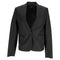 Women's Joseph Single-Breasted Blazer with Pockets in Black Wool