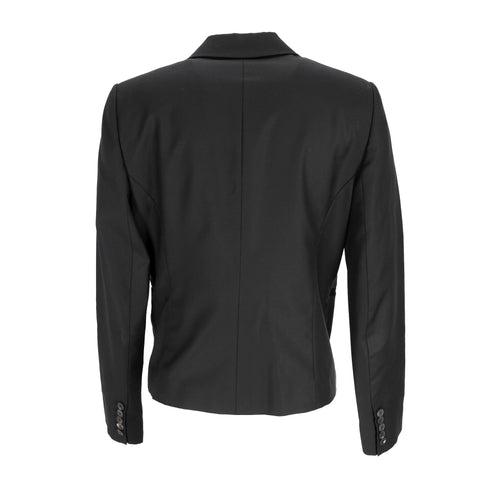 Women's Joseph Single-Breasted Blazer with Pockets in Black Wool