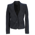 Women's Joseph Single-Breasted Blazer with Pockets in Navy Blue Cotton