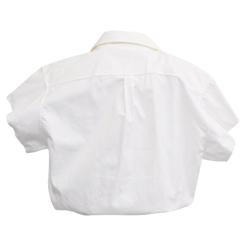 Women's Alexander Wang Cropped Layered And Ribbed Jersey Blouse In White Cotton