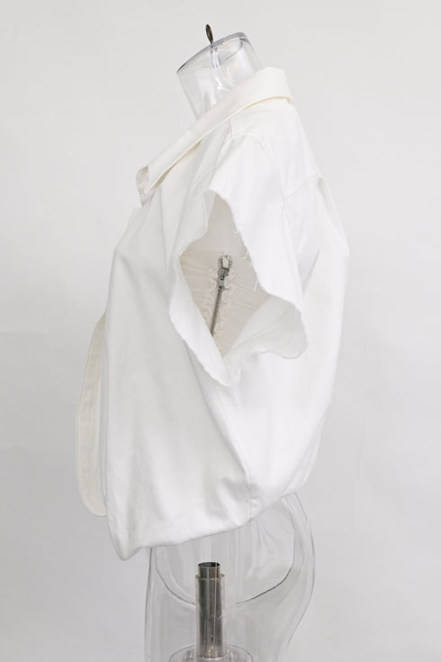 Women's Alexander Wang Cropped Layered And Ribbed Jersey Blouse In White Cotton