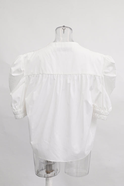 Women's Iro Blouse in White Cotton
