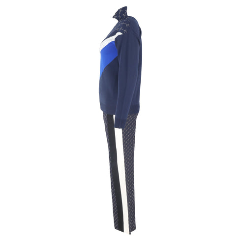 Women's Stella McCartney Monogram Tracksuit in Navy Blue Cotton