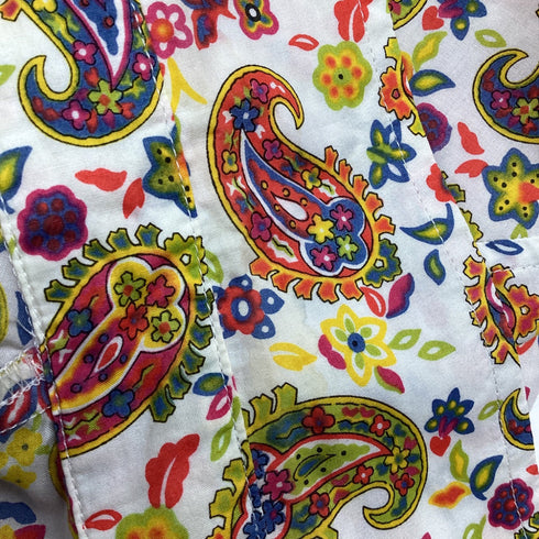 Women's Etro Paisley Print Short Sleeve Shirt in Multicolor Cotton