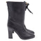 Women's Stuart Weitzman Jett Front-Zipped Mid-Calf Boots in Black Leather