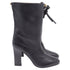 Women's Stuart Weitzman Jett Front-Zipped Mid-Calf Boots in Black Leather