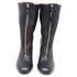 Women's Stuart Weitzman Jett Front-Zipped Mid-Calf Boots in Black Leather