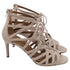 Women's Aquazzura Ivy Lace-Up Sandal Heels in Nude Suede