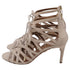 Women's Aquazzura Ivy Lace-Up Sandal Heels in Nude Suede