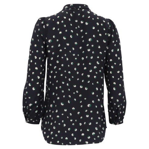 Women's Marc by Marc Jacobs Printed Blouse in Navy Blue Silk