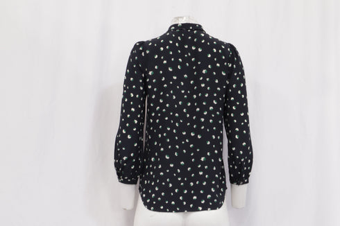 Women's Marc by Marc Jacobs Printed Blouse in Navy Blue Silk