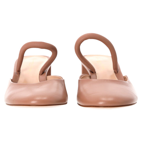 Women's Gianvito Rossi Tivoli Mules 55 in Beige Leather