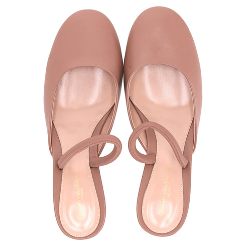 Women's Gianvito Rossi Tivoli Mules 55 in Beige Leather