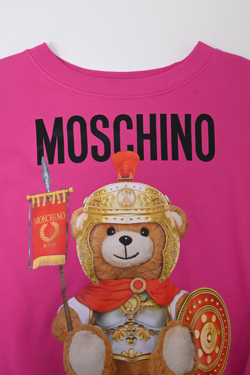Women's Moschino Couture Teddy Bear Oversized Sweatshirt In Pink Cotton