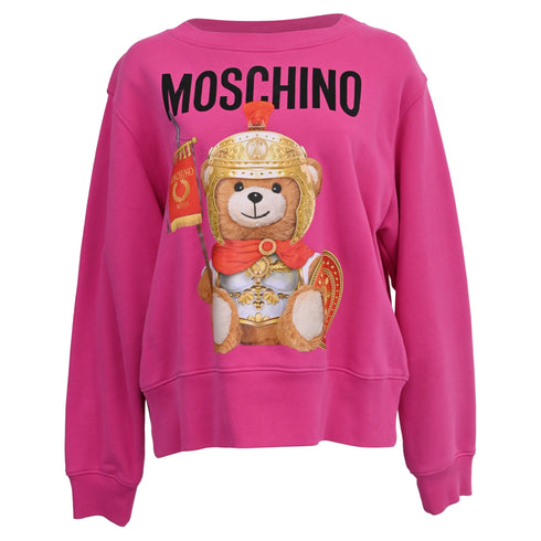 Women's Moschino Couture Teddy Bear Oversized Sweatshirt In Pink Cotton