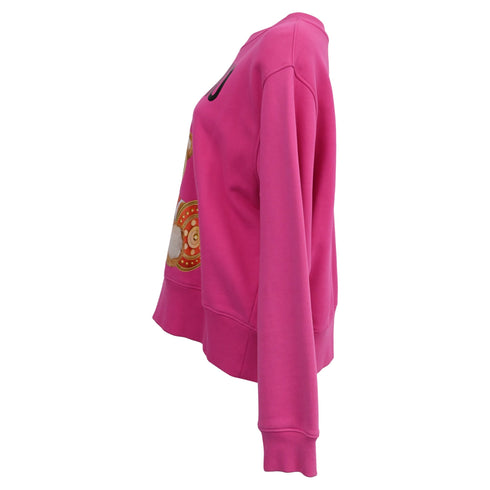 Women's Moschino Couture Teddy Bear Oversized Sweatshirt In Pink Cotton