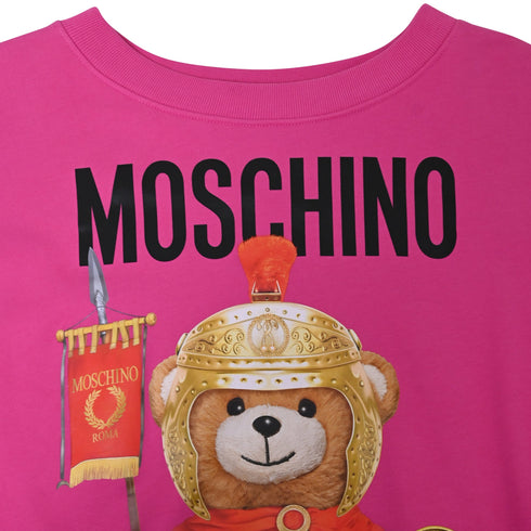 Women's Moschino Couture Teddy Bear Oversized Sweatshirt In Pink Cotton