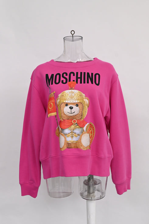 Women's Moschino Couture Teddy Bear Oversized Sweatshirt In Pink Cotton