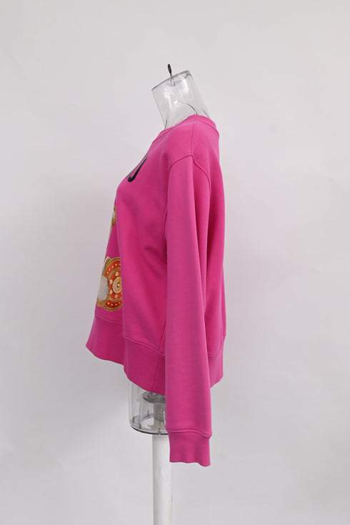 Women's Moschino Couture Teddy Bear Oversized Sweatshirt In Pink Cotton