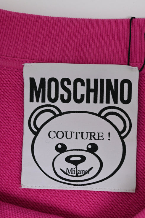 Women's Moschino Couture Teddy Bear Oversized Sweatshirt In Pink Cotton
