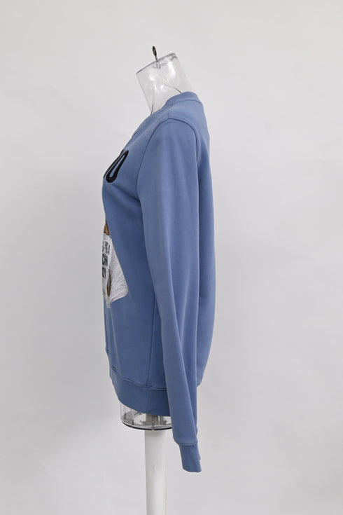 Women's Moschino Couture Sweater in Light Blue Cotton