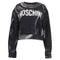 Women's Moschino Couture Logo Paint Accent Sweatshirt in Black Cotton