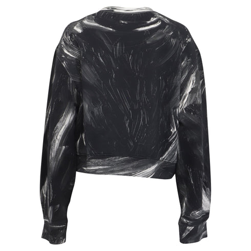 Women's Moschino Couture Logo Paint Accent Sweatshirt in Black Cotton