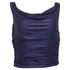 Women's Reformation Cowl Neck Crop Top in Blue Nylon