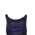 Women's Reformation Cowl Neck Crop Top in Blue Nylon