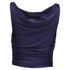 Women's Reformation Cowl Neck Crop Top in Blue Nylon