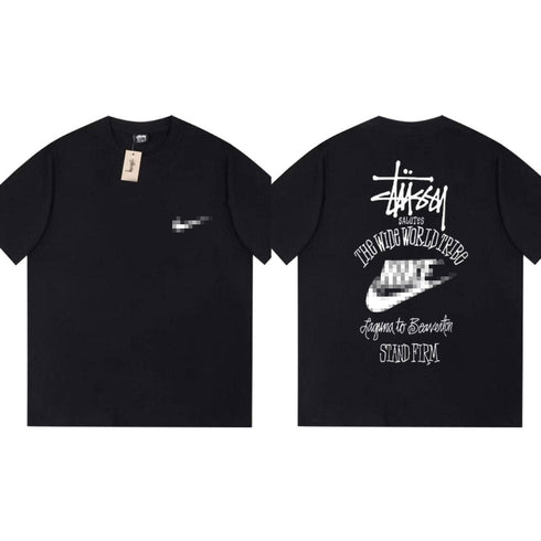 Stussy The Wide World Tribe T-Shirt Loose Casual T-Shirts Same for Men and Women