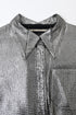 Women's Roland Mouret Button Down Blouse in Silver Polyamide