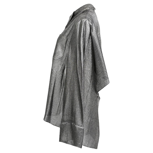 Women's Roland Mouret Button Down Blouse in Silver Polyamide